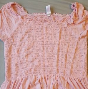 Pink ruffled top
